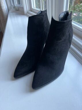 Black Suede Pointed Toe Women's Ankle Boots